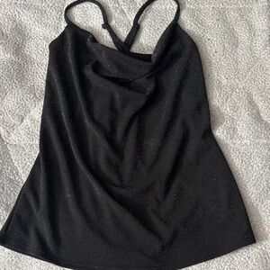 Kaileigh Stitch Fix Black Sparkle Camisole Tank NEW
